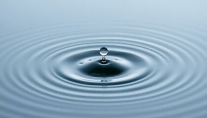 Water droplet impact creating concentric ripples