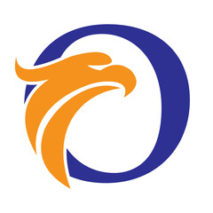 Letter O Flying Eagle Logo Concept For Speed Icon and Transportation Symbol Vector Sign