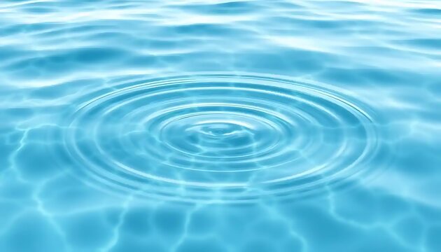 Ripples Expanding On Calm Blue Water Surface