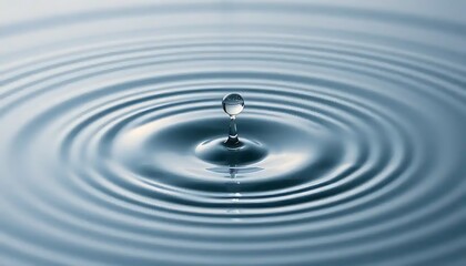 Water droplet falling creating concentric ripples
