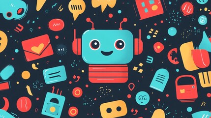 Modern Chatbot Virtual Assistant for Business, Isolated Flat Vector Illustration