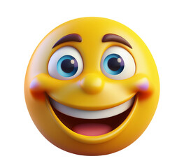 Fototapeta premium 3d smiley face isolated on transparent background