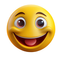 Fototapeta premium 3d smiley face isolated on transparent background