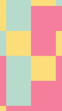 Vertical Abstract squares in yellow, blue and pink. A versatile design element for backgrounds, web design, or digital presentations.