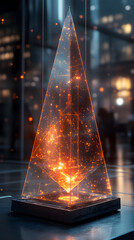 fire burning in the night, abstract low poly background