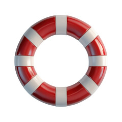 Life Ring: Red and white striped life preserver, nautical rescue buoy, safety at sea, water safety symbol.