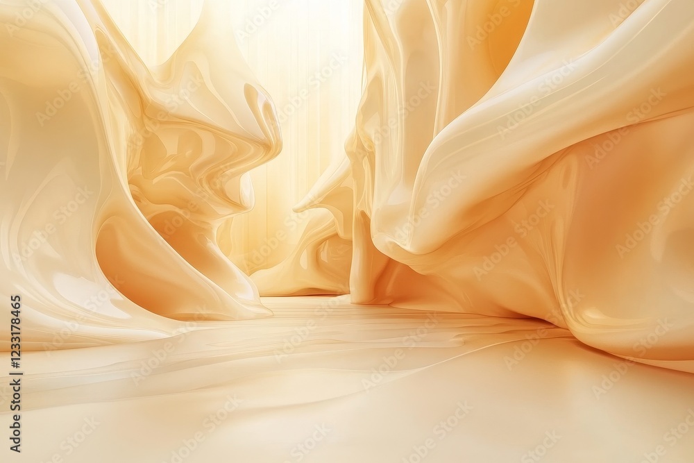Poster pastel color gradient studio background designed for product presentation. an empty room bathed in s