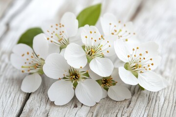 Fototapeta premium Spring Serenity: Cherry Blossoms Adorned Light Wood
