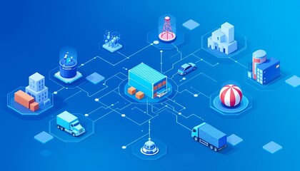 Global Supply Chain Network:  A Visual Representation of Modern Logistics and Interconnectivity