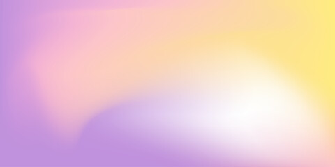 Abstract flow blurred spring colored vector background with soft yellow, purple and pink shades. Sunset pastel vector gradient bg. Perfect for light and airy seasonal banners.