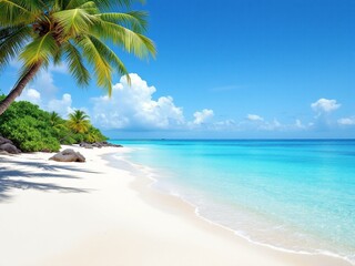 Obraz premium The sun, sand, and sea: paradise on earth. 