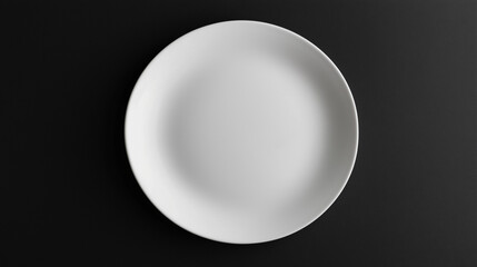 white plate isolated on black background  , ceramic bowl 