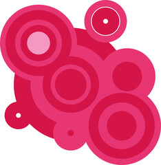 El&eacute;ments de design abstraits, cercles groovy, tons roses Frutiger Metro