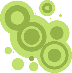 El&eacute;ments de design abstraits, cercles groovy, tons verts Frutiger Metro