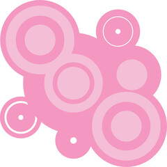 El&eacute;ments de design abstraits, cercles groovy, tons roses Frutiger Metro