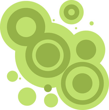 Fototapeta Eléments de design abstraits, cercles groovy, tons verts Frutiger Metro