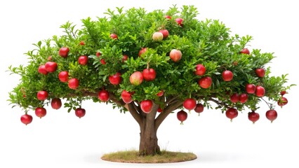 Fototapeta premium Pomegranate Tree Laden with Fruit