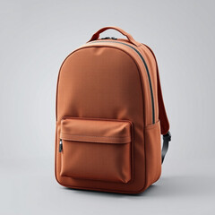 Fototapeta premium Modern Minimalist Orange Backpack with Front Pocket