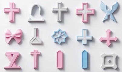 3D render of a colorful Donation for church icon following a minimalism concept on a white background