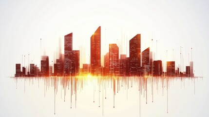 Innovation modern city with wireless network connection concept, abstract communication technology concept.