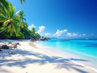 The sun, sand, and sea: paradise on earth.	
