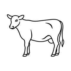 cow illustration vector art isolated on a white background