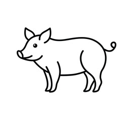 cute pig illustration vector art isolated on a white background