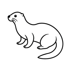  Otter illustration vector art isolated on a white background
