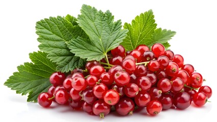 Red Currants with Leaves
