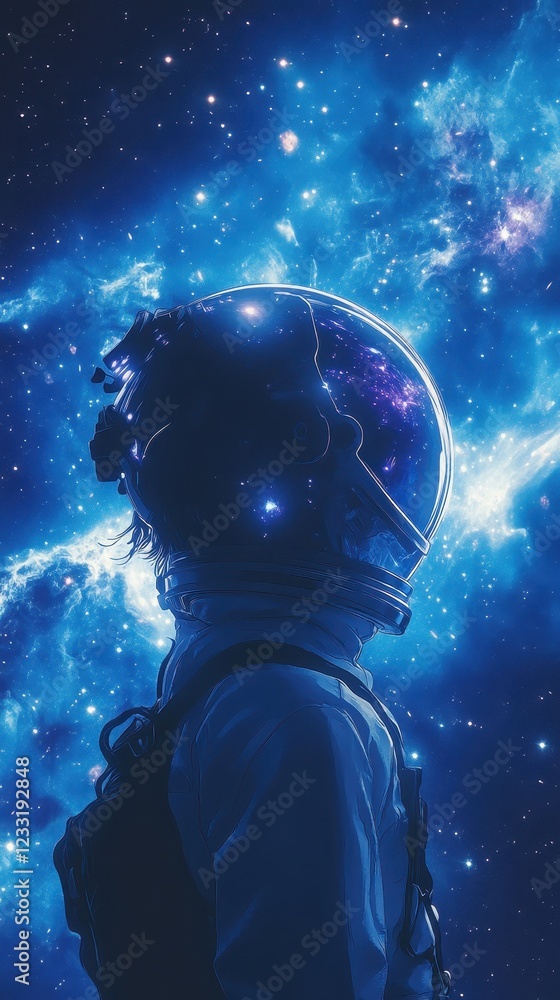 Poster astronaut contemplating celestial wonders in space