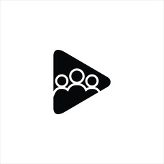 community and play button, white background, editable