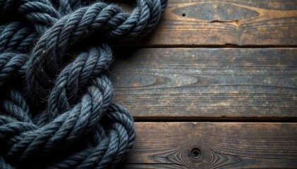 Obraz premium Thick charcoal grey knit, weathered wood planks, warm, rustic