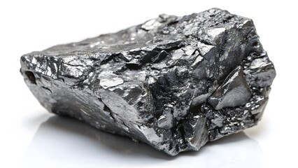 Raw Iron Meteorite Specimen on White Background