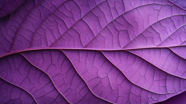 Close-Up of Vibrant Purple Leaf Textures and Patterns