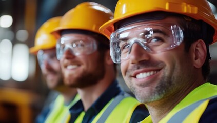 Obraz premium Confident Construction Workers: Teamwork and Safety