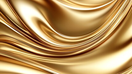 Abstract Gold Drapery Swirling Luxurious Fabric