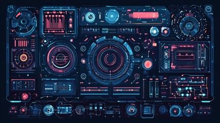 Electronic System Gear Silhouette Flat Vector for Technical Illustrations and Graphics Designs