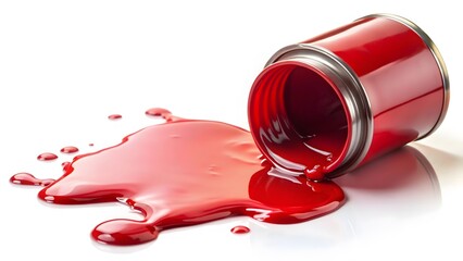Spilled Red Paint Can