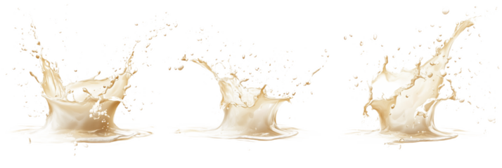 Rice milk splashes isolated on transparent background