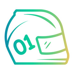 helmet Line Gradient Icon