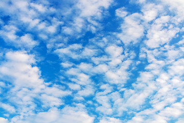 Obraz premium Blue sky with white fluffy clouds background