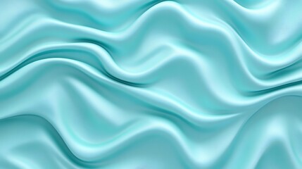 Fototapeta premium Soft Aqua Fabric Draped in Gentle Waves