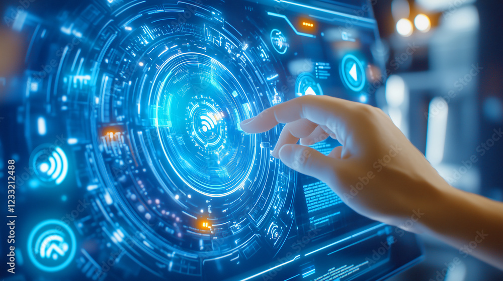 Aufkleber interactive digital interface with user engagement in technology