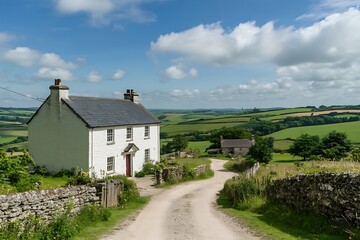 Picturesque Countryside Farmhouse with Rolling Hills