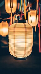 Illuminated paper lantern festival night