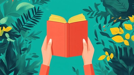 Professional hand holding book flat vector illustration for educational purposes