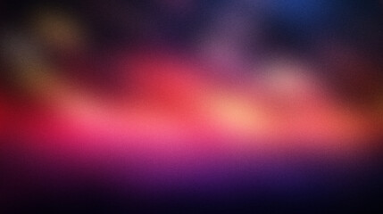Grainy gradient background, dark blue orange red abstract color wave black backdrop, noisy texture