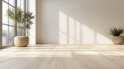 Bright and Minimalist Interior Design with Plant Elements