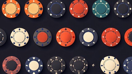 Modern casino games chip item flat vector illustration for professional use