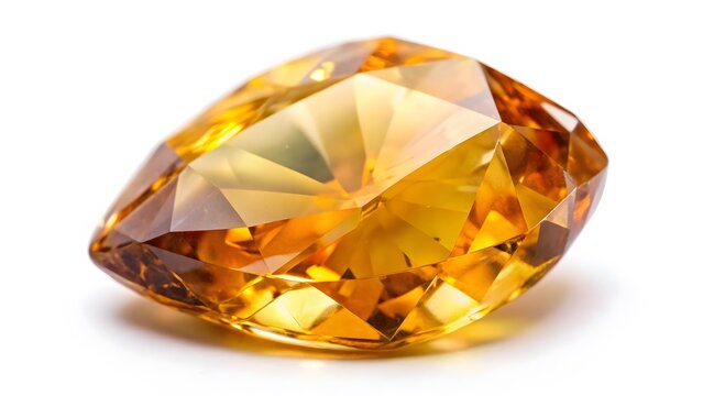 Yellow gemstone, precious stone, cut and polished jewel